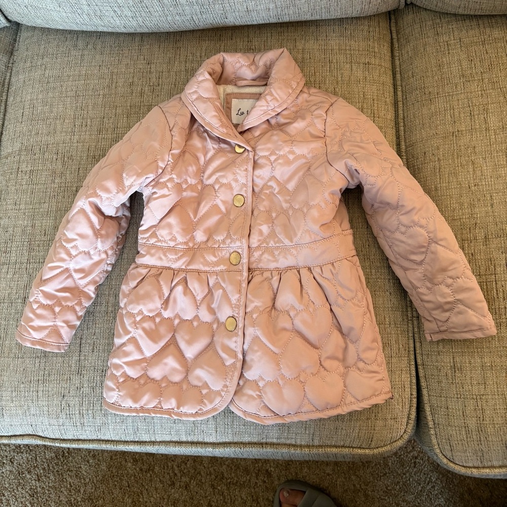 Liv & Lottie Toddler Girls Quilted Hearts Jacket-Snap Front -Sz 2T